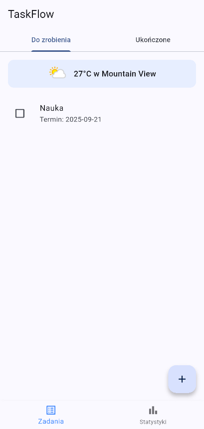 Taskflow Main Dashboard